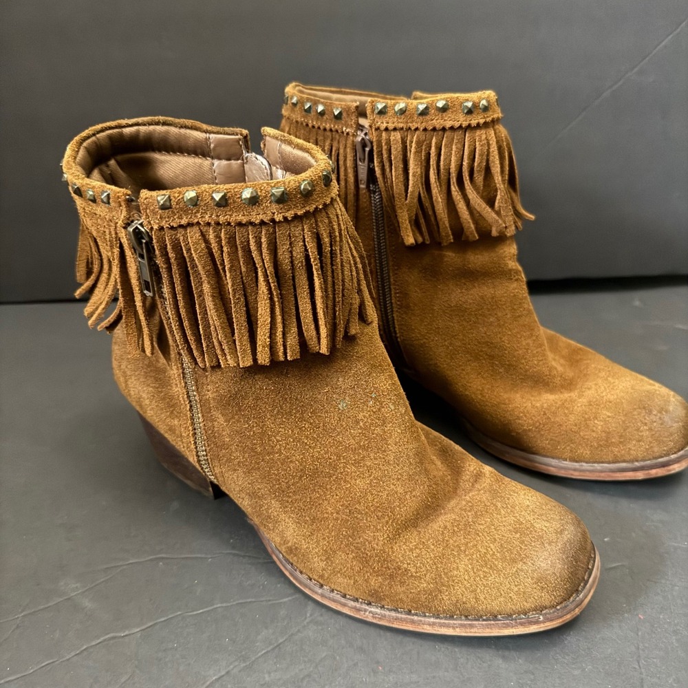 Universal Thread Brown Suede Fringe Ankle Boots